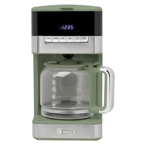 Quintessential 12-Cup Cedar Green/Chrome Drip Coffee Maker with Keep Warm Function