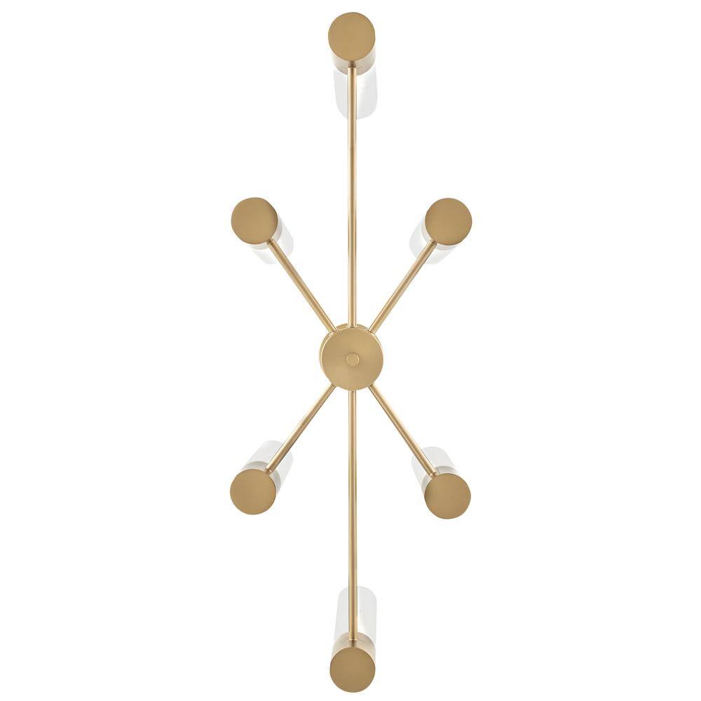 Shea 6-Light Lacquered Brass and Clear Glass Chandelier