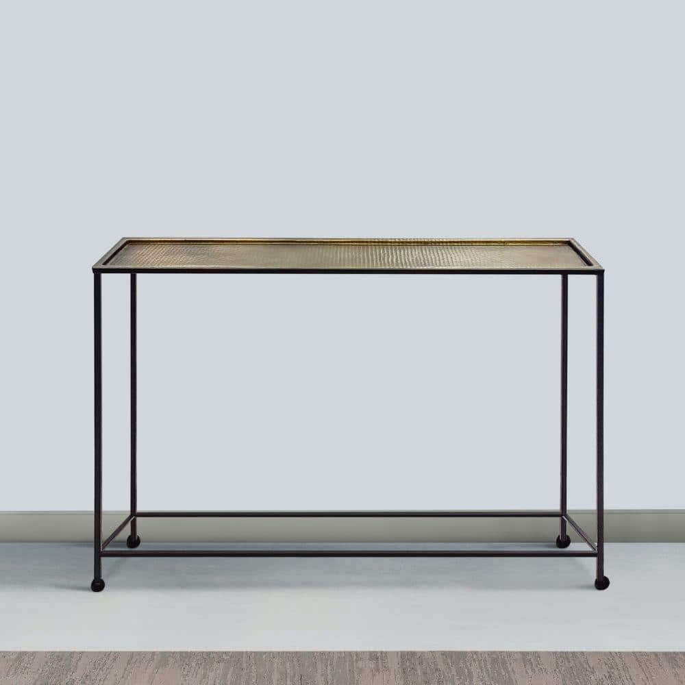 Aurelia 48-Inch Bronze Tray Top Console Table with Storage