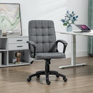 Foam wheel Office Chair in Charcoal Gray with Arms