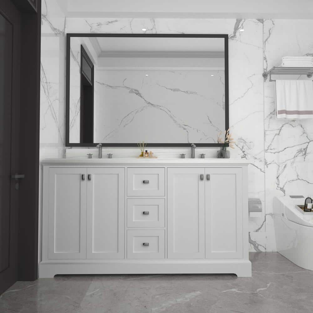 FUNKOL 22.4 in. W x 60 in. H 2 Sink Bathroom Vanity Cabinet 3