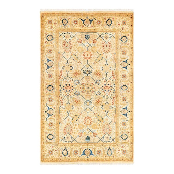 Solo Rugs Mogul One-of-a-Kind Traditional Ivory 4 ft. 7 in. x 7 ft. 4 in. Oriental Area Rug