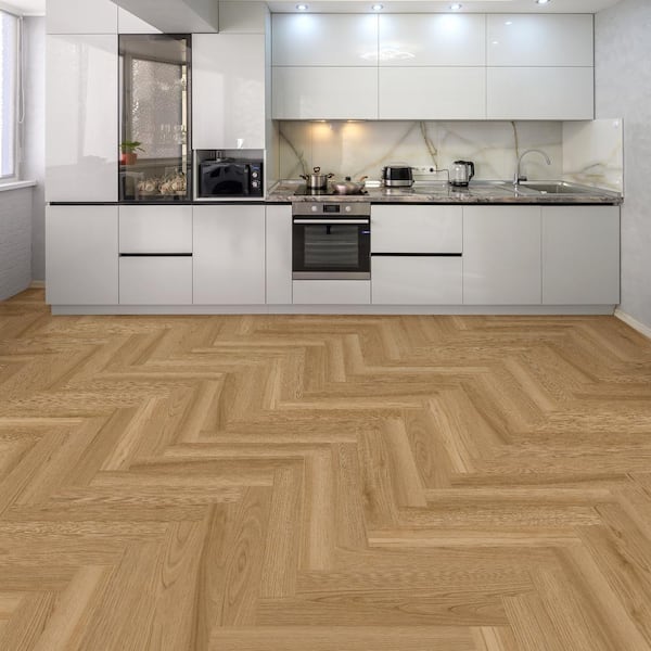 Herringbone Lakeside Hill Oak 22 MIL x 4.7 in. W x 28 in. L Click Lock Waterproof Vinyl Plank Flooring (22.3 sqft/Case)