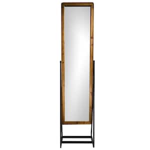 Oversized Rectangle Brown Mirror (69.25 in. H x 17.5 in. W)