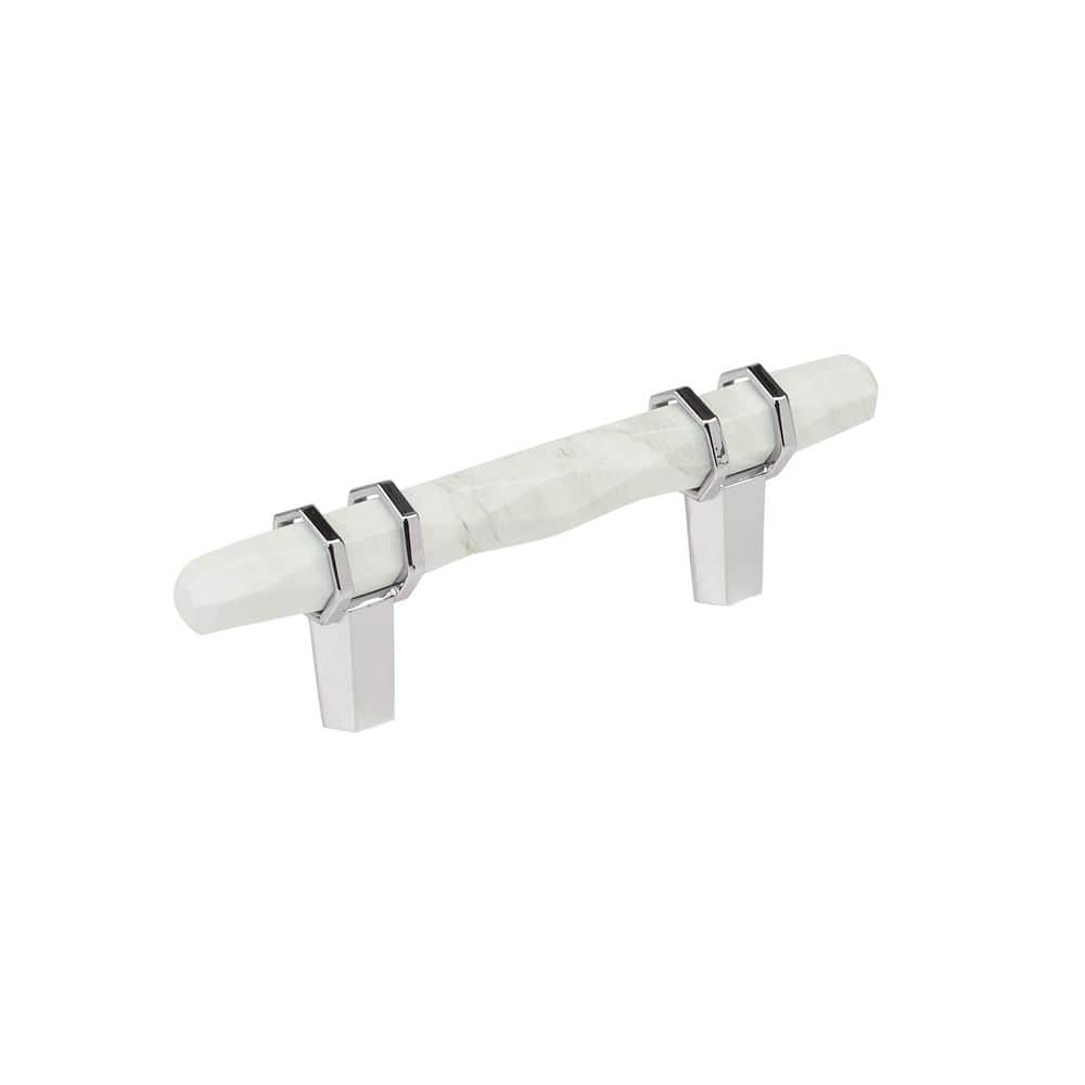 Carrione 3 in. (76mm) Center-to-Center Marble White/Polished Chrome Bar Cabinet Pull price history on PriceWatchPro