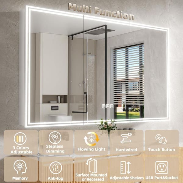 ⑱ ZXDDMS 60 in. W x 36 in. H Rectangular Aluminum 3 Color Flowing