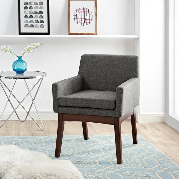 Dorel Living Brook Lane Gray Mid-Century Accent Chair