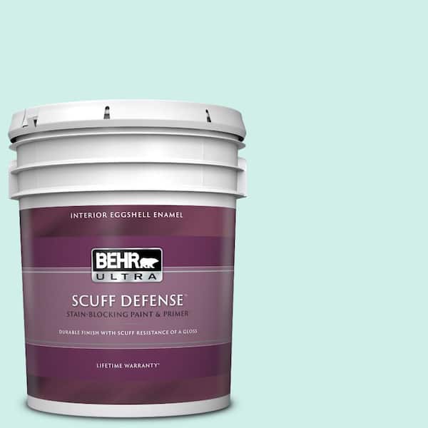 BEHR ULTRA 5 gal. #490A-1 Teal Ice Extra Durable Eggshell Enamel Interior Paint & Primer