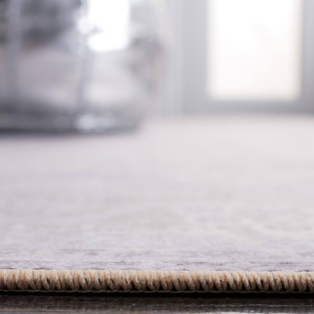 Ivory Rectangular Machine Washable Synthetic Area Rug