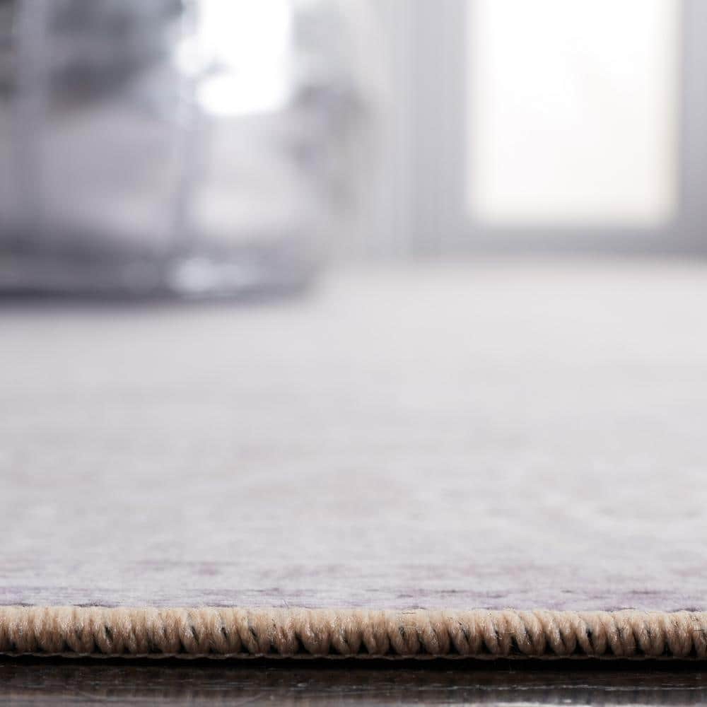 Beige Easy-Care Synthetic 6' x 9' Non-Slip Area Rug