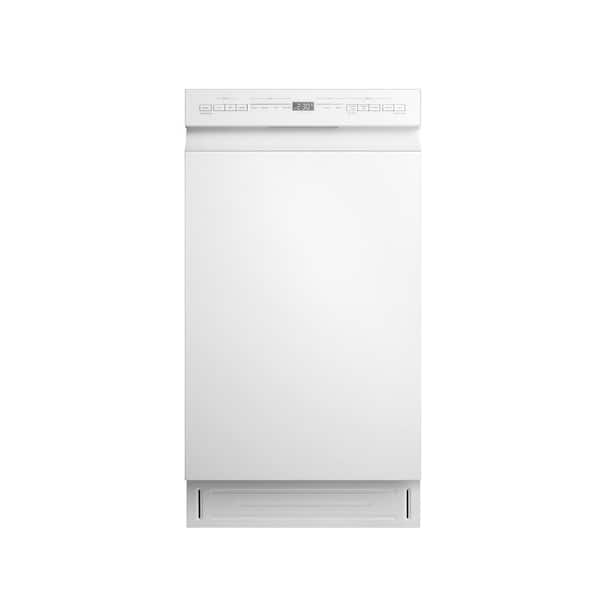 Photo 1 of 18 in. Front Control Built-In Dishwasher in White with 6-Cycles, in Stainless Steel Tub, Heated Dry, ENERGY STAR, 52 dBA