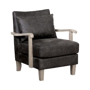 Jamila Dark Gray Leatherette Armchair