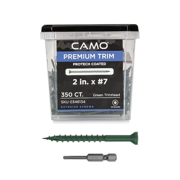 CAMO 2 in. #7 ProTech Green Premium Star Drive Trim Screws (350-Count)