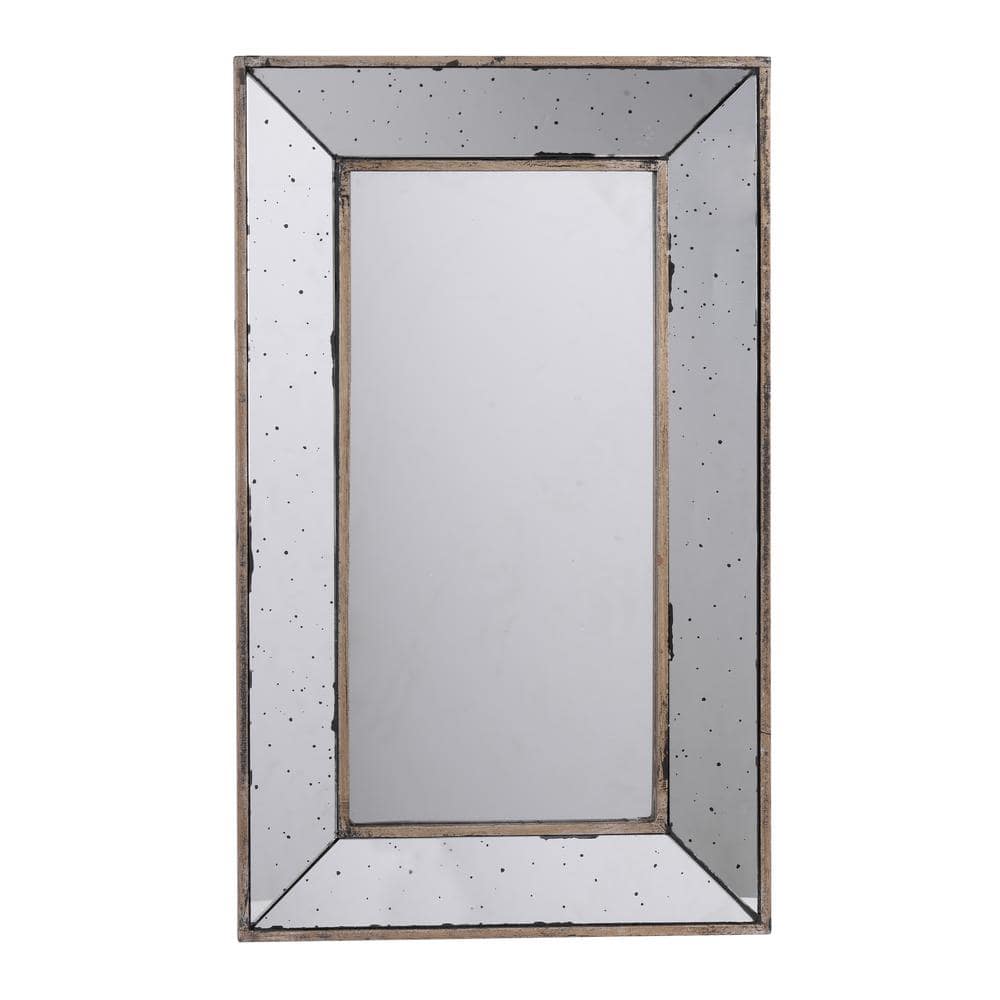 Silver 16.5 in. W x 24 in. H Bedroom Rectangle Wood Frame Mirror Traditiona