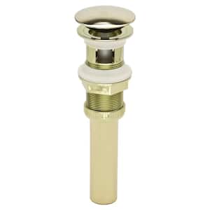 DecoDRAIN Push Open/Close Pop-Up Drain, ABS Body w/ Overflow, 2.5" Cap, 1.6-2.2" Sink Hole, Polished Brass