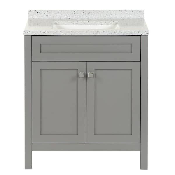Maywell 31 in. Single Sink Sterling Gray Bath Vanity with Silver Ash Cultured Marble Top (Assembled)