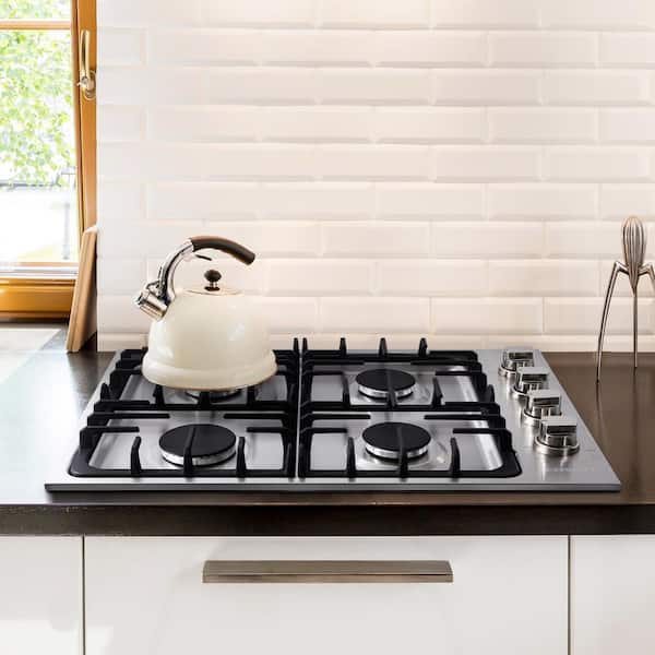 30 in. Gas Cooktop in Stainless Steel with 4 Italian Made Burners