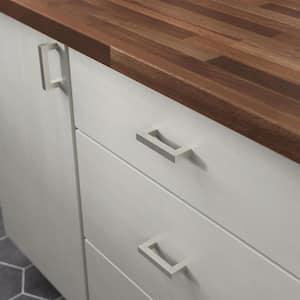 Modern Square 3 in. (76 mm) Cabinet Drawer Pull in Stainless Steel Finish