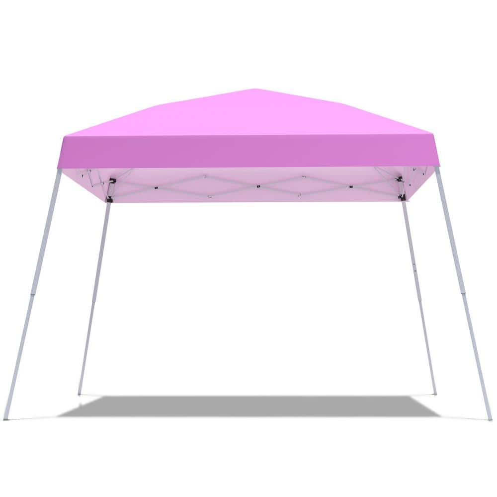 OVASTLKUY 10 ft. x 10 ft. Pink Outdoor Patio Pop Up Canopy Tent G040PI ...