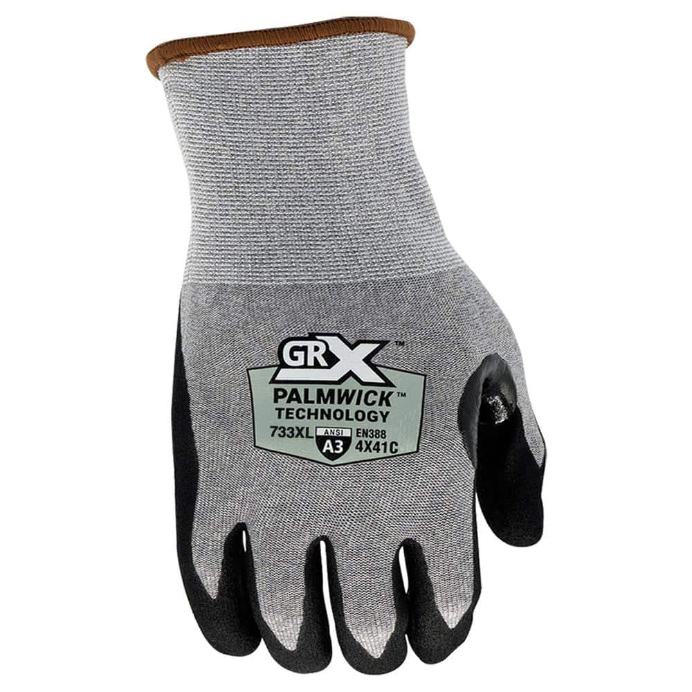 GREYS　GRXi GRX Extra Large Cut Resistant Gray Breathable Nitrile Work Gloves