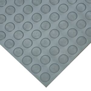 Coin-Pattern 3 ft. x 15 ft. Dark Gray Thermoplastic Rubber Garage Flooring Rolls
