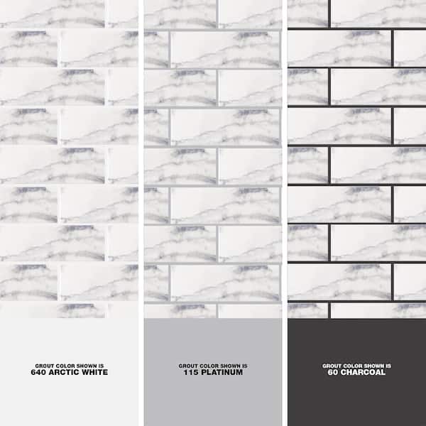 Jeffrey Court Glossy Carrara White 4 in. x 12 in. Ceramic Wall Tile (9.687 sq. ft. / case) Jeffrey Court Glossy Carrara White 4 in. x 12 in. Ceramic Wall Tile (9.687 sq. ft. / case)