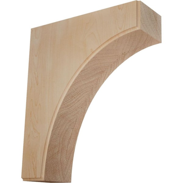 Ekena Millwork 3-1/2 in. x 10 in. x 12 in. Unfinished Maple Clarksville Corbel