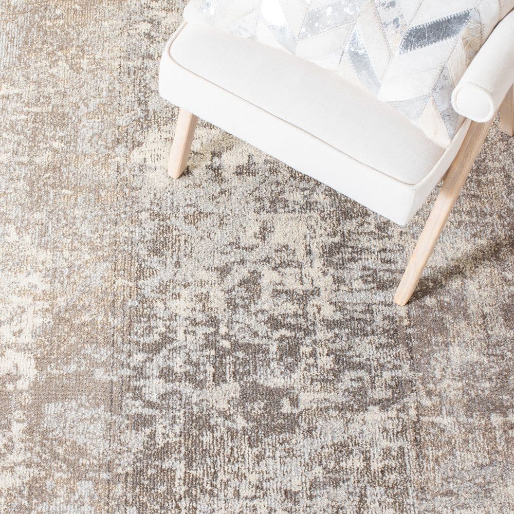 Metro Elegance 10'x10' Square Gray Synthetic Easy-Care Rug