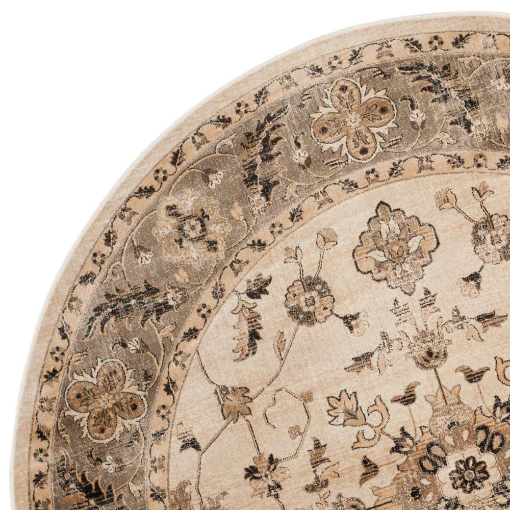 Elegance Reimagined Gray Wool-Blend 6' Round Area Rug