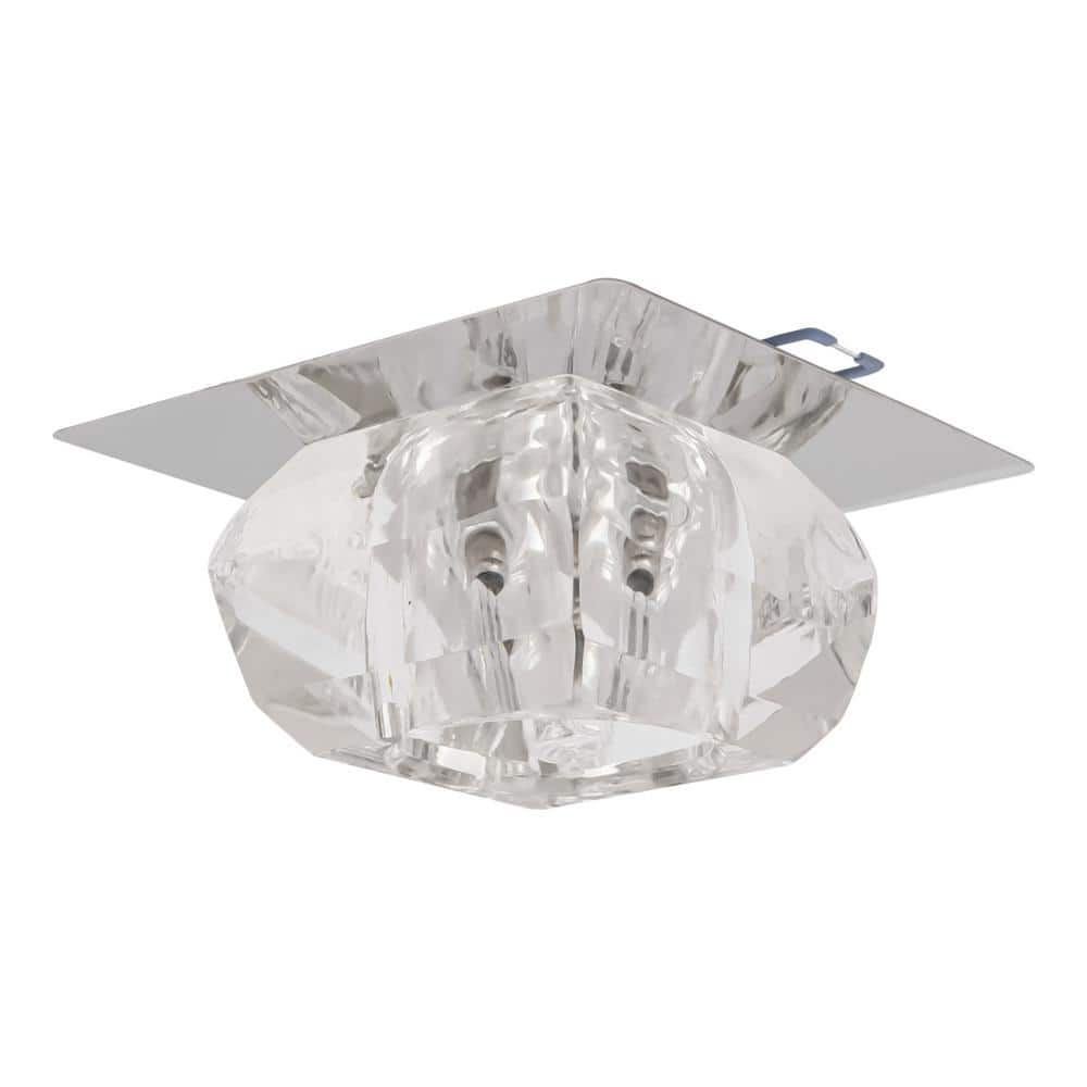 3.93 in. 1-Light Silver Modern Crystal Semi-Flush Mount Ceiling Light with Clear Glass Shade for Hallway Home Decor -  OUKANING, HG-ZQFLX-5168