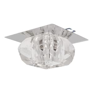 3.93 in. 1-Light Silver Modern Crystal Semi-Flush Mount Ceiling Light with Clear Glass Shade for Hallway Home Decor