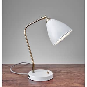 21 in. White Chelsea Desk Lamp