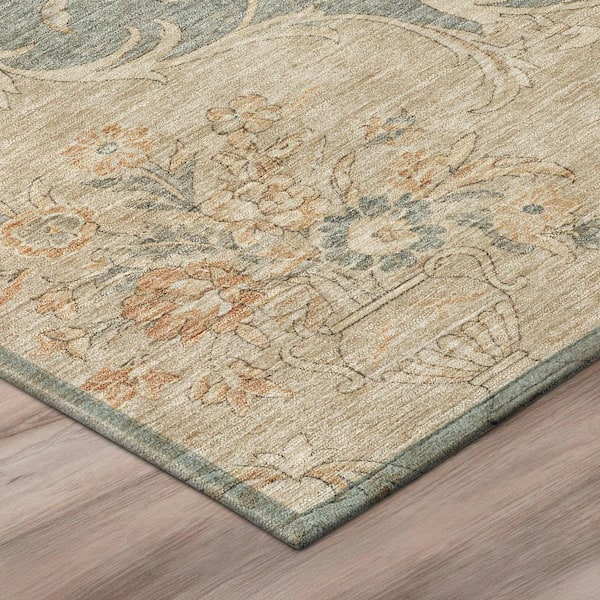 Chantille Machine Washable Indoor/Outdoor Abstract ACN3080 Linen 9 ft. x 12 ft. Area Rug
