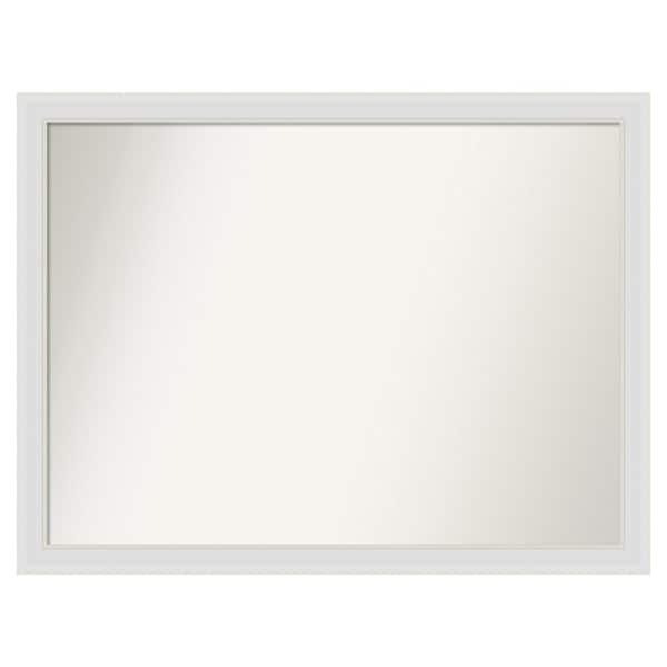 Amanti Art Flair Soft White Narrow 46 in. x 35 in. Custom Non-Beveled Satin Recyled Polystyrene Bathroom Vanity Wall Mirror