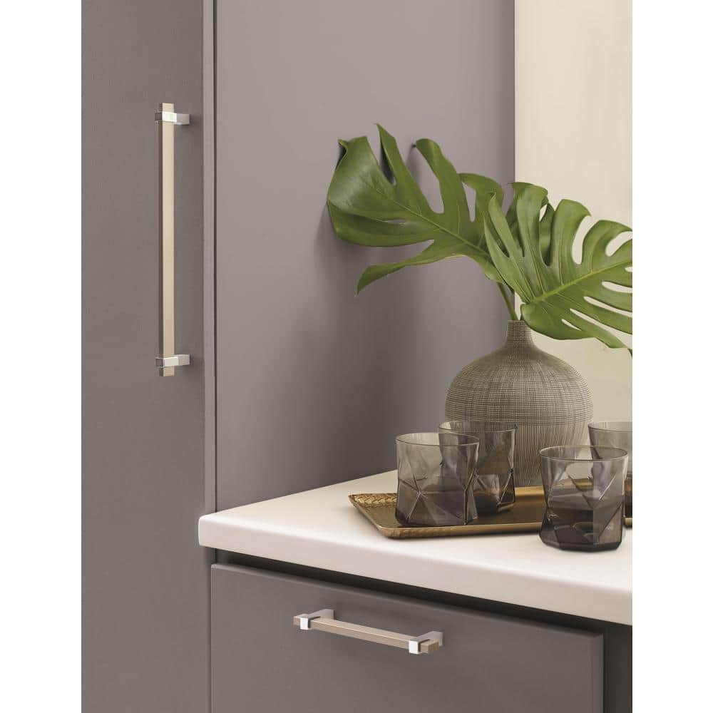 Silver Champagne and Polished Chrome Modern Cabinet Pull Bar