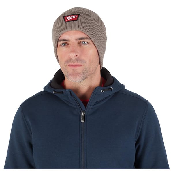 Men's Brown and Black Rib-Knit Cuffed Beanie Hat (2-Pack)