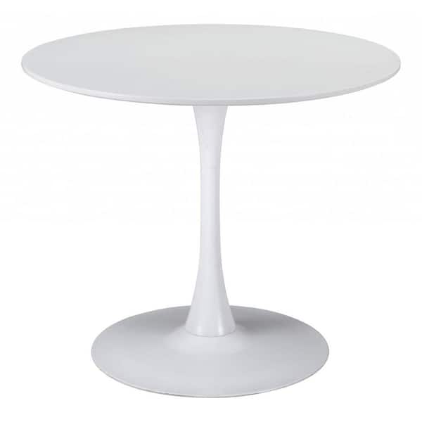 HomeRoots Julia 35.4 in. Round Cherry Oak Wood Top with Wood Frame (Seats 4)
