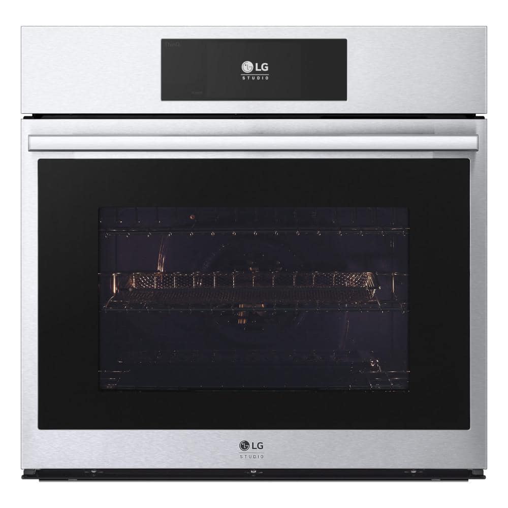 LG STUDIO 29.75 in. 4.7 cu. ft. Single Electric Wall Oven, Instaview, Steam Sous Vide and Air Fry in Printproof Stainless Steel