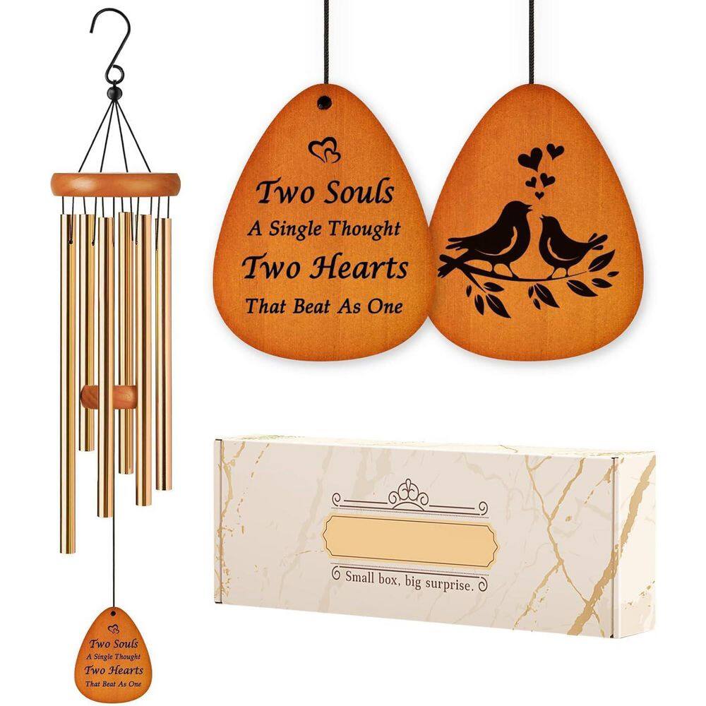 Wedding Wind Chime for Couples Aluminum Tubes Wooden Pendants Garden and Patio Decoration price history on PriceWatchPro