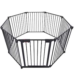 200 in. Metal Adjustable Child Safety Playpen, 8-Panel Fence Gate Pet Fence