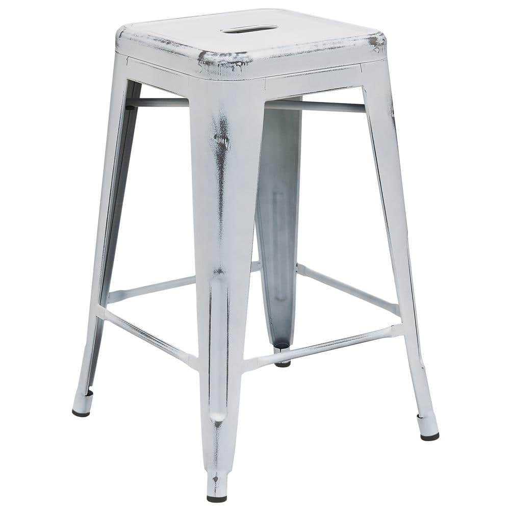 Flash Furniture 24 In Distressed White Metal Bar Stool ETBT350324WH   White Flash Furniture Bar Stools Etbt350324wh 64 1000 