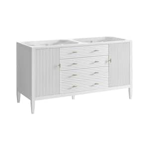 Myrrin 59.88 in. W x 23.5 in. D x 32.88 in. H Double Bath Vanity Cabinet without Top in Bright White