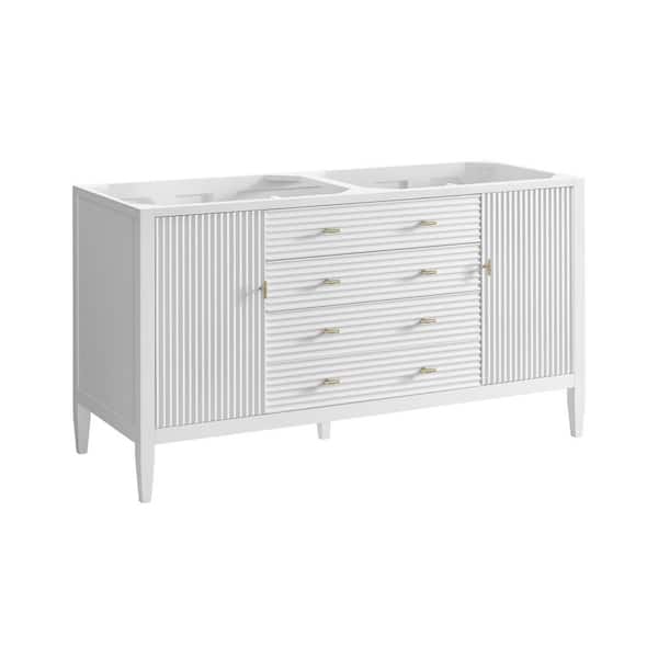 James Martin Vanities Myrrin 59.88 in. W x 23.5 in. D x 32.88 in. H Double Bath Vanity Cabinet without Top in Bright White