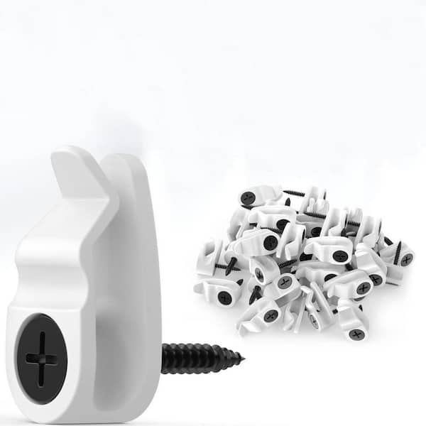 Outdoor Christmas String Light Clips-50 Pack Weatherproof White Hooks for Fairy Lights and Holiday Decor