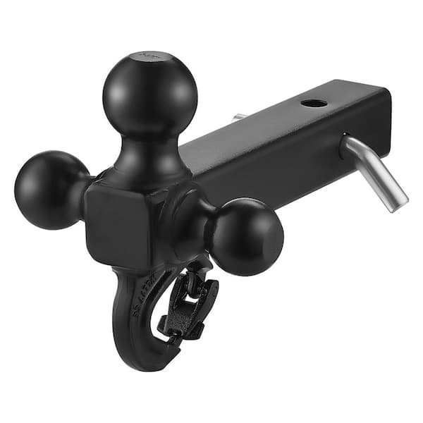 Trailer Hitch, Tri-Ball Mount with Hook and Pin, Trailer Ball Size 1-7/8 in., 2 in. and 2-5/16 in., Fit 2 in. Hitch