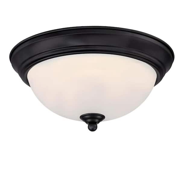 Westinghouse 11 in. 15-Watt Matte Black Integrated LED Flush Mount