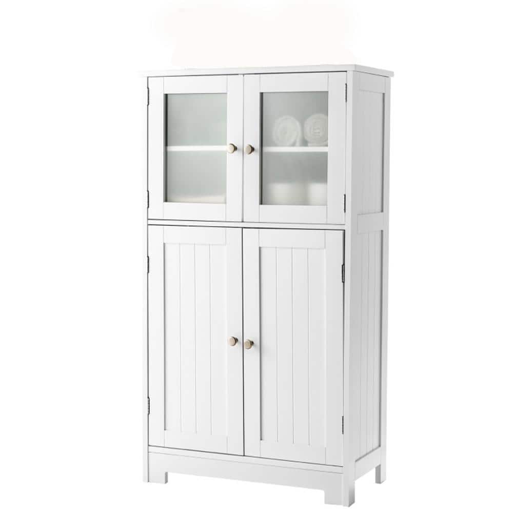 23 in. W x 12 in. D x 43 in. H White Kitchen Linen Cabinet with Doors and A
