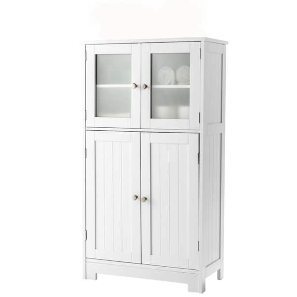 Unbranded 23 in. W x 12 in. D x 43 in. H White Kitchen Linen Cabinet with Doors and Adjustable Shelf