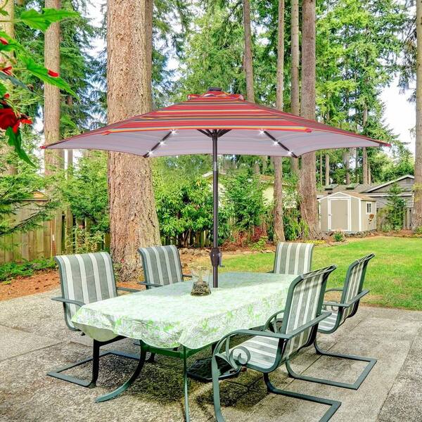 9' Patio Umbrella Waterproof Outdoor Garden Market Sun Shade Steel Tilt W/ Crank 