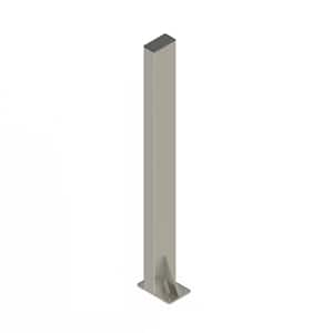 PT Rail Mast 39 in. x 4 in. Floor Mounted Vertical Support For PT Rail (400 Lb. Capacity) in Stainless Steel